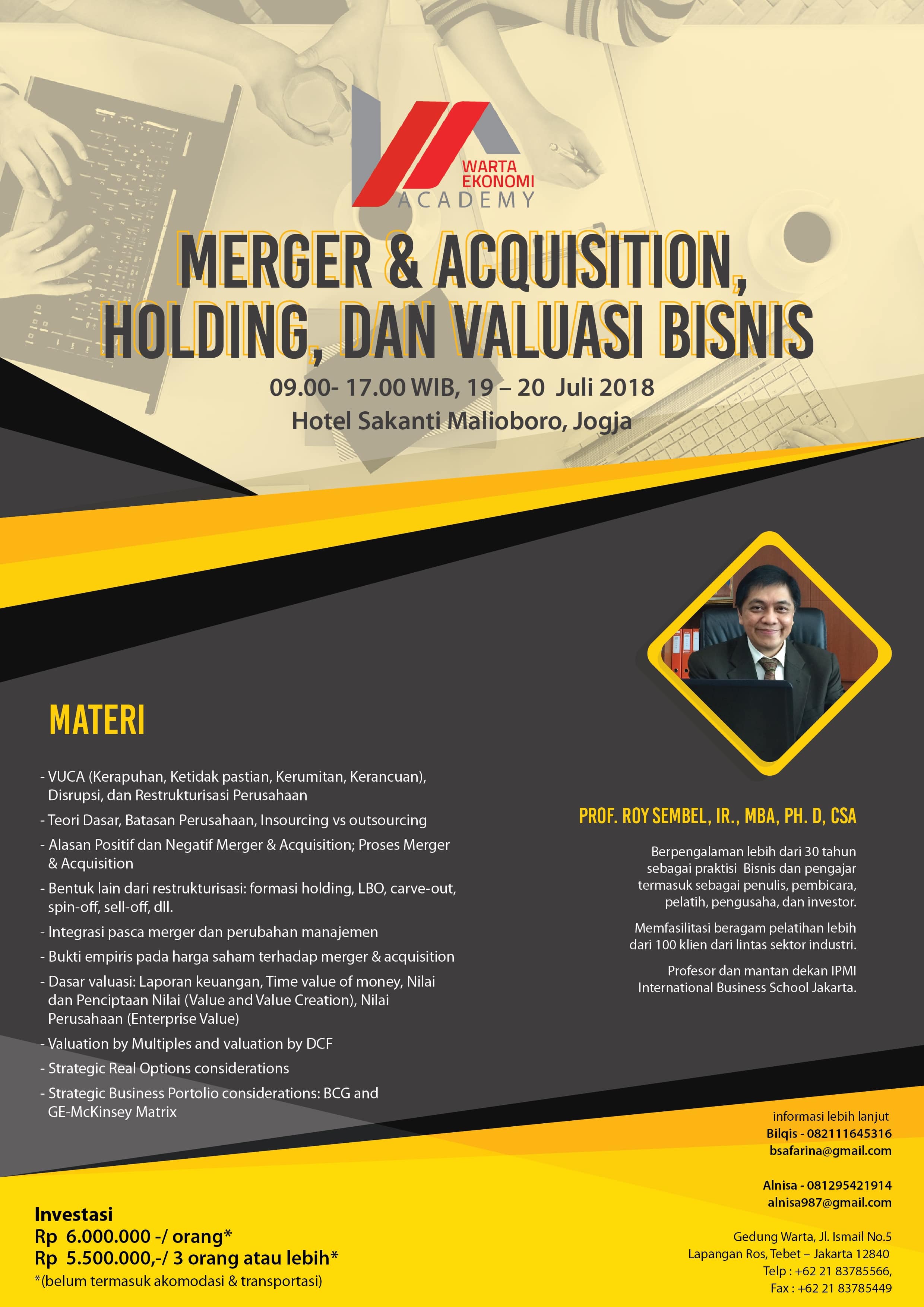 Merger & Acquisition, Holding, dan Valuasi Bisnis
